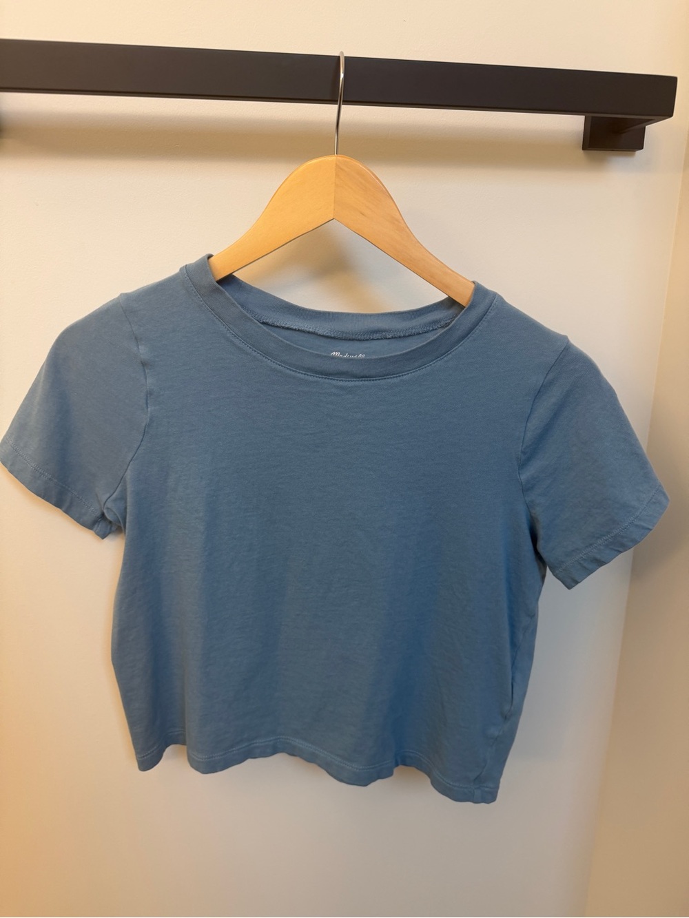 Madewell Softfade Boxy Crop Tee in Tranquil Lake